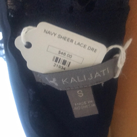 NWT Kalijati Navy Blue Lace Dress Size Small - Picture 8 of 12